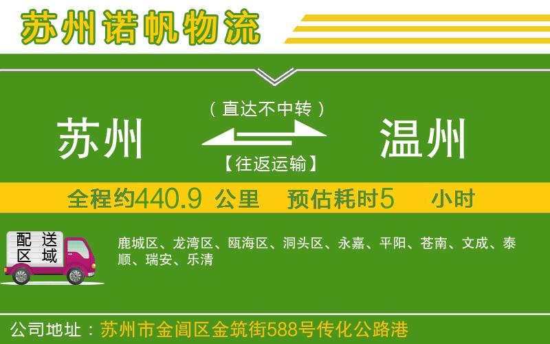 蘇州到溫州物流專線