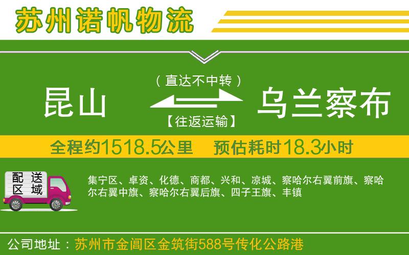 昆山到烏蘭察布物流公司
