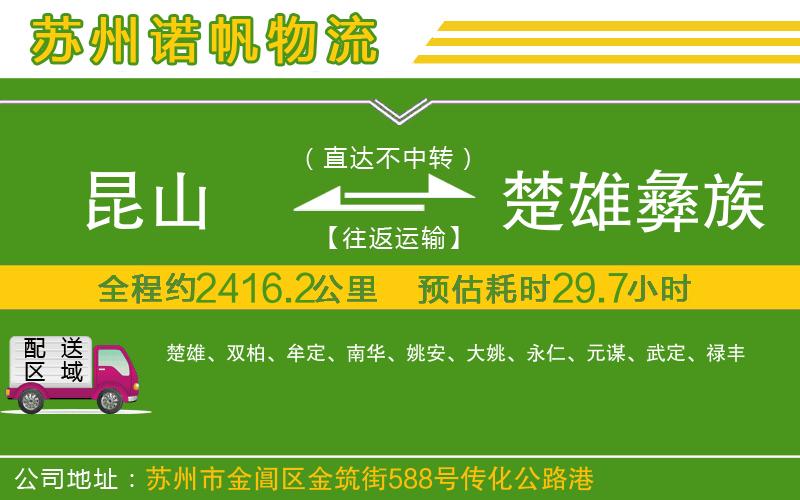 昆山到楚雄彝族自治州物流公司