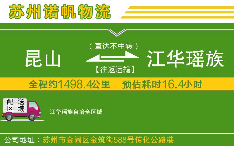 昆山到江華瑤族自治物流公司