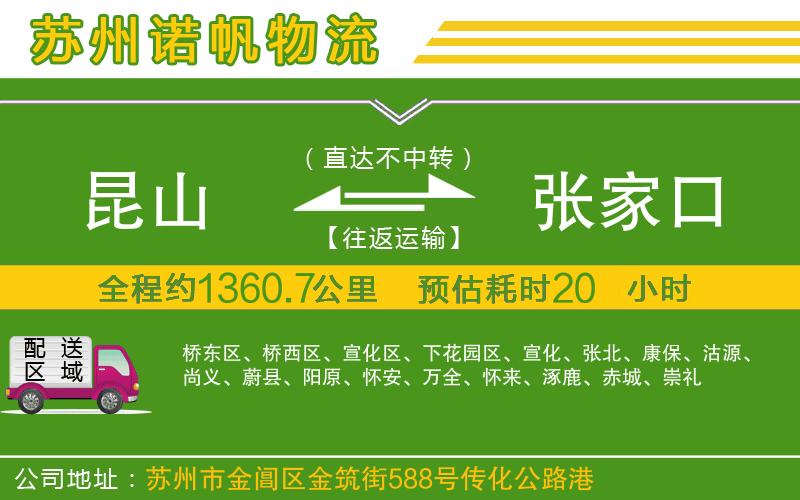 昆山到張家口物流公司